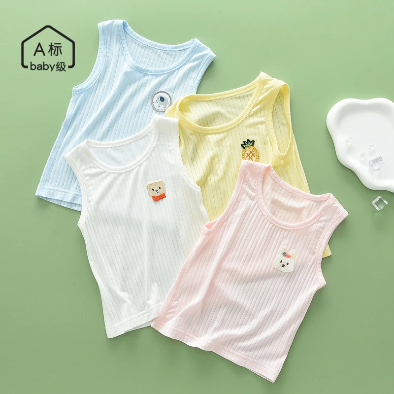 a类婴儿背心夏季薄款透气宝宝上衣无袖t恤护肚儿童睡衣婴幼儿内衣