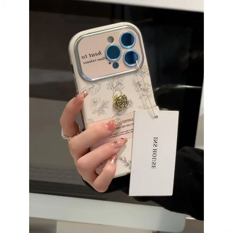 日韩ins气质立体山茶花适用15promax手机壳iPhone14苹果13新款12