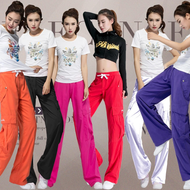 秋彤0931健美操宽松显瘦女广场舞练功服装直筒形体瑜伽春夏舞蹈裤