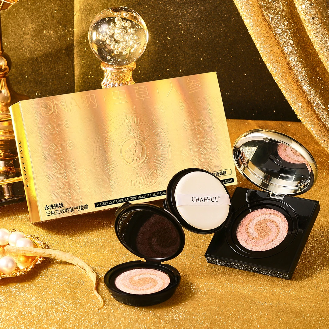 CHAFFUL水光持妆三色三效养肤气垫霜