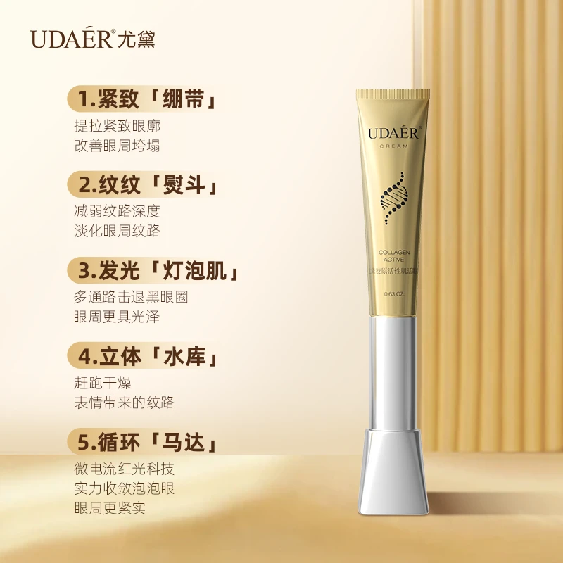 胶原活性肌活微电流眼霜保湿提拉紧致眼袋淡细纹黑眼圈