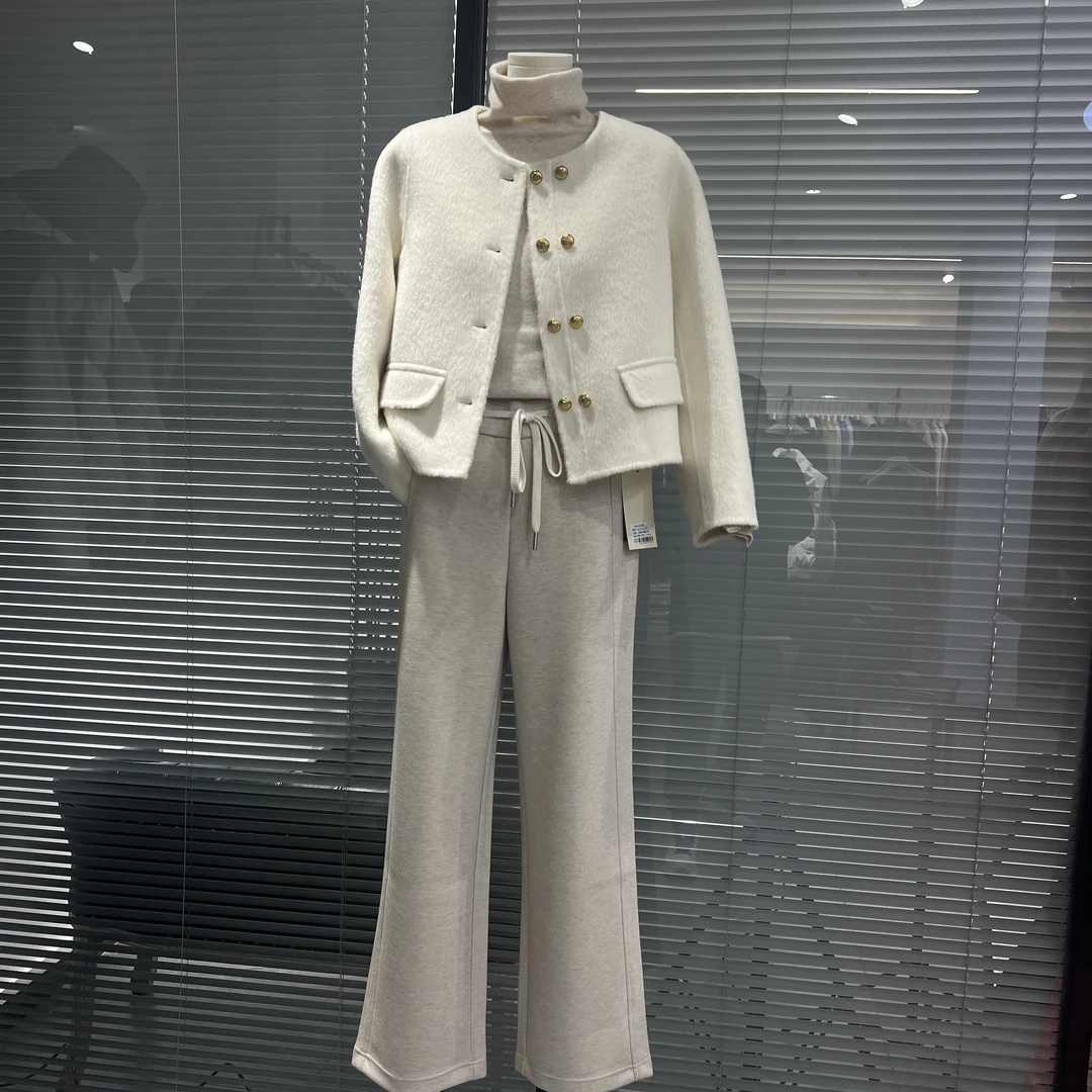 Anna乾裳新款秋冬时尚小香风休闲毛呢短外套气质显瘦女装