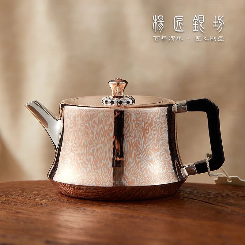 国大师母炳林-春语泡茶壶(木纹金)