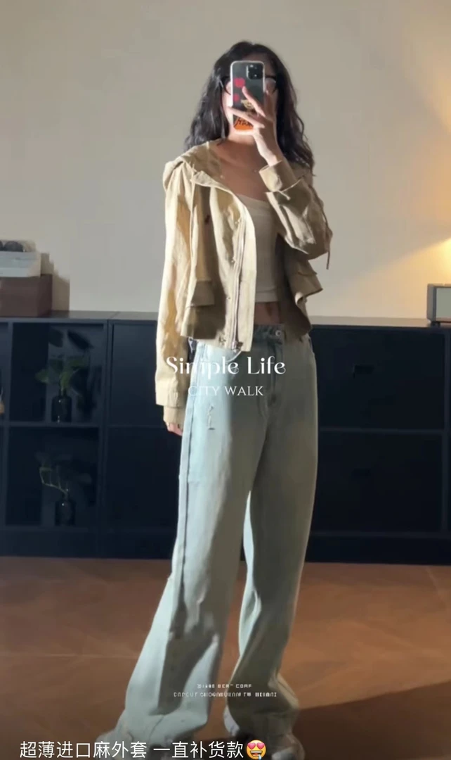 简约百搭水洗牛仔裤