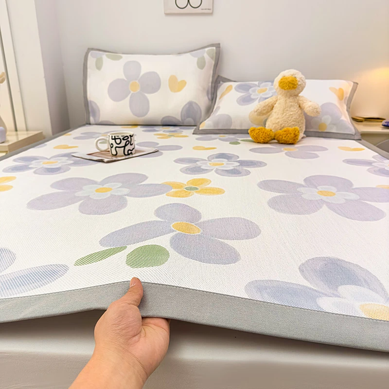 爱哩屋A类数码印花凉感冰藤席系列条席款单双人空调席夏凉席夏季