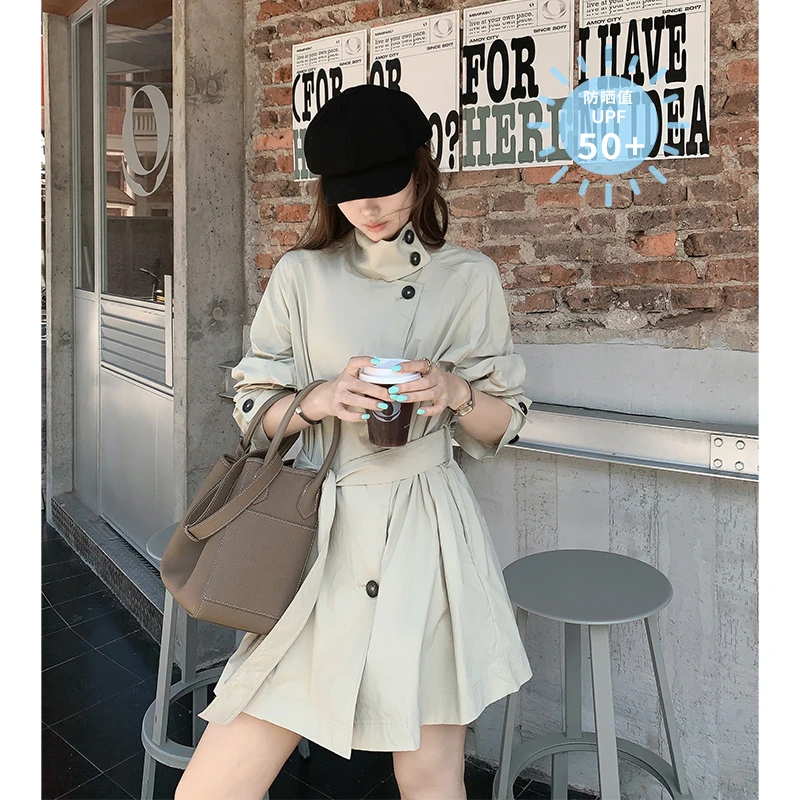 美洋MEIYANG密苏里防晒风衣原纱UPF50+插肩立翻领长袖遮阳外套