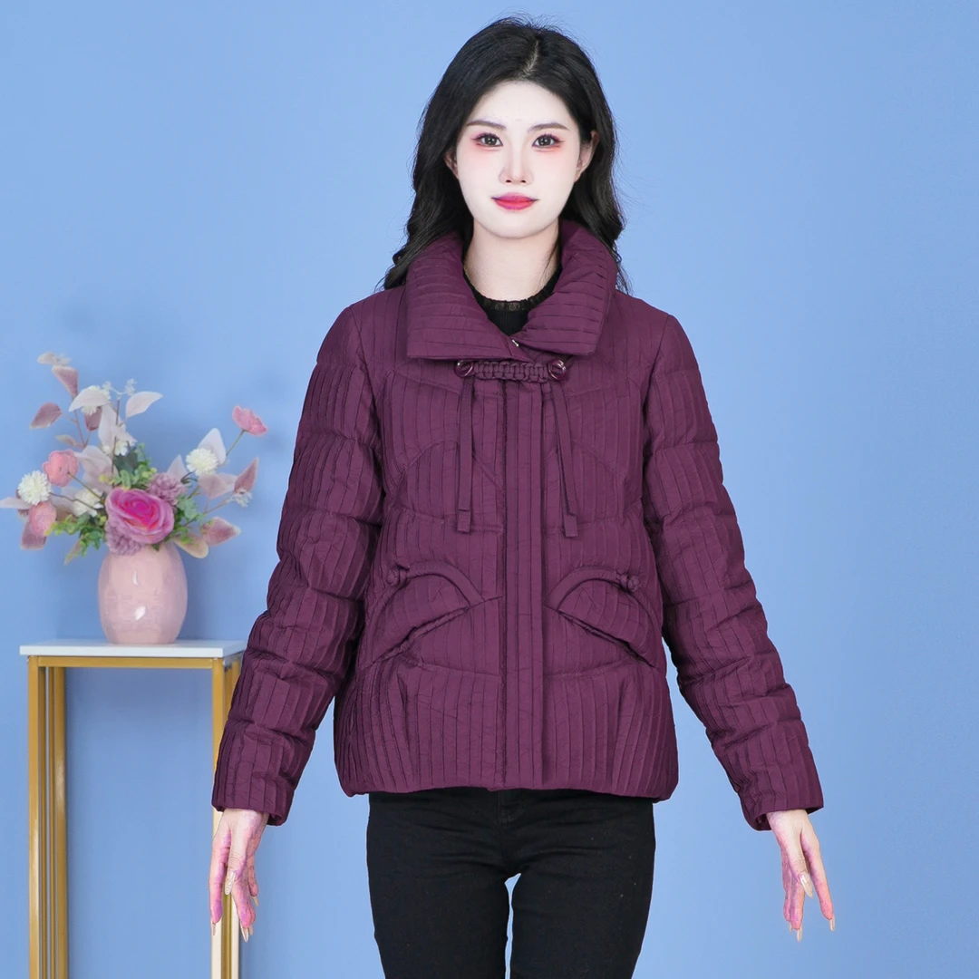 【SJYF2628】2024年秋冬新款时尚洋气宽松保暖新中式显瘦立领羽绒服