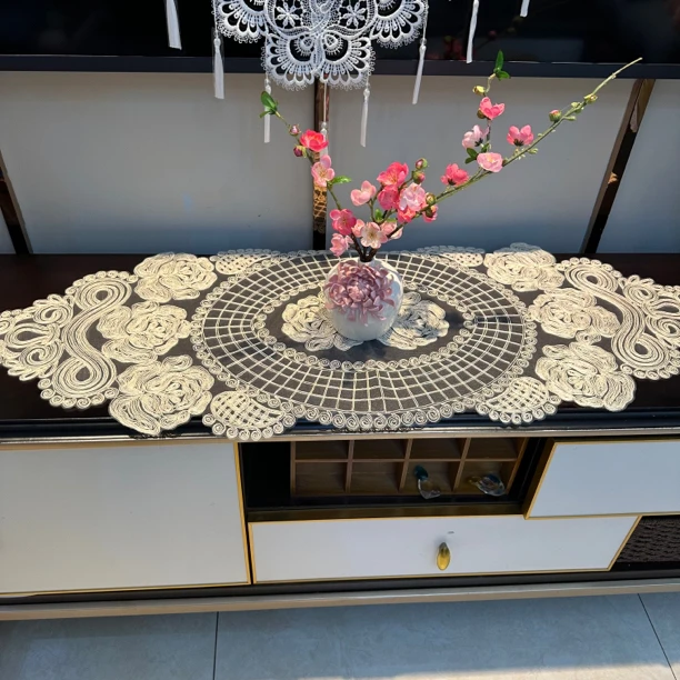 美式复古法式轻奢客厅手工茶几布茶几布斗柜布柜子布盖巾