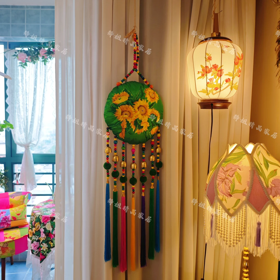 特色民族向日葵大荷包花墙面背景墙装饰挂饰家居客厅室内挂件