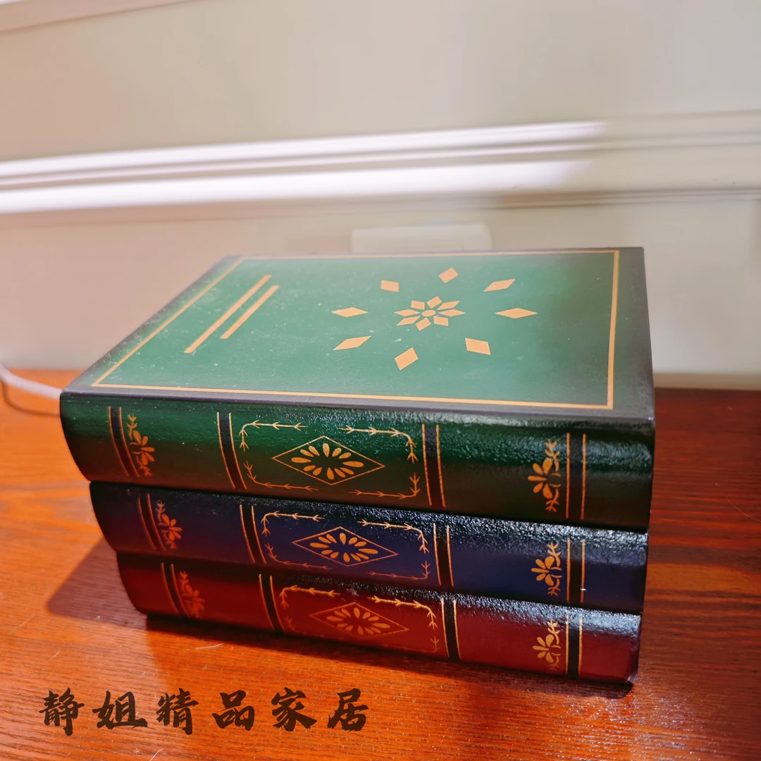 三层树假书摆件扇客厅高档