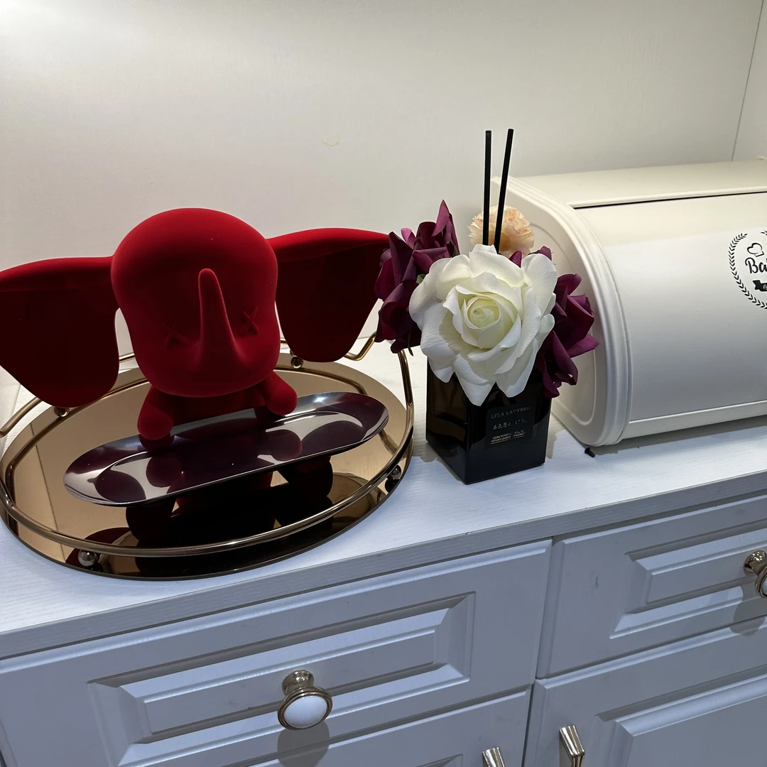 高货灯芯绒小象托盘 入户玄关托盘