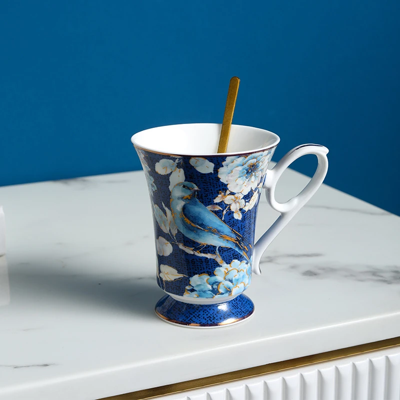 喜上眉梢欧式古瓷马克杯客厅餐厅高档轻奢风摆件