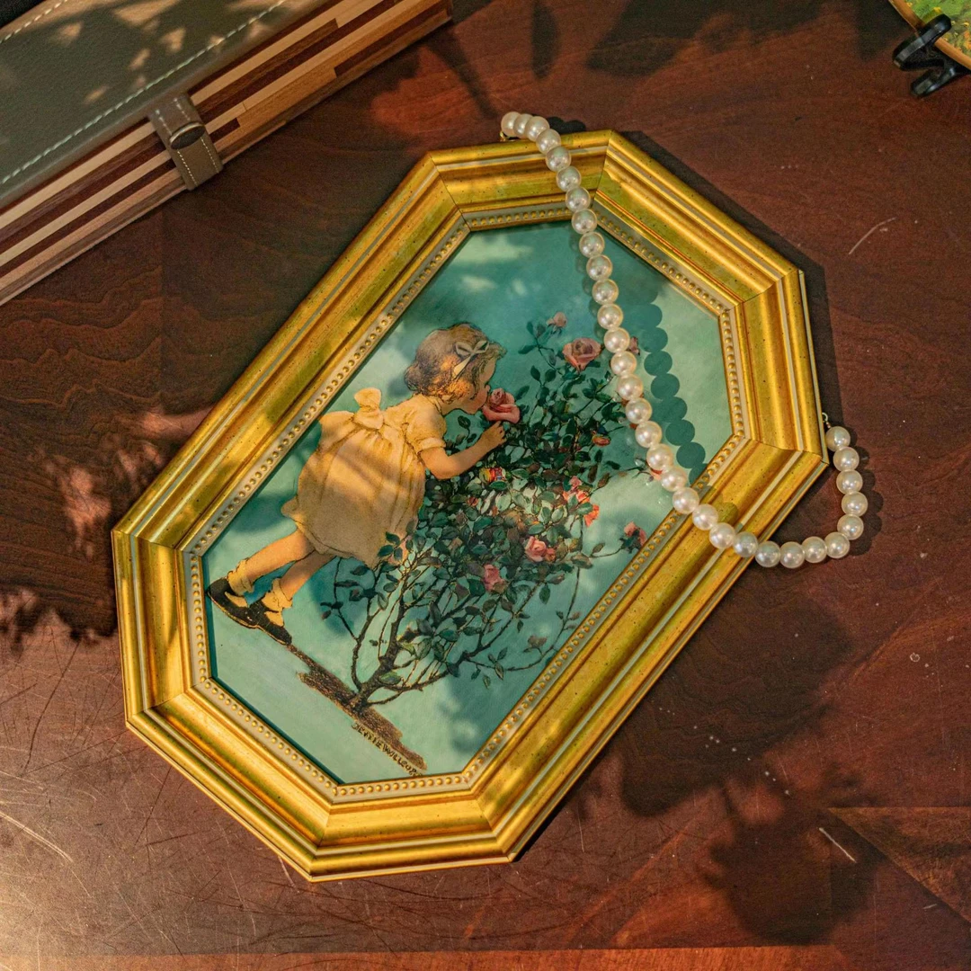 美式餐厅复古小众八边形设计挂画走廊飘窗卧室法式轻奢艺术装饰画