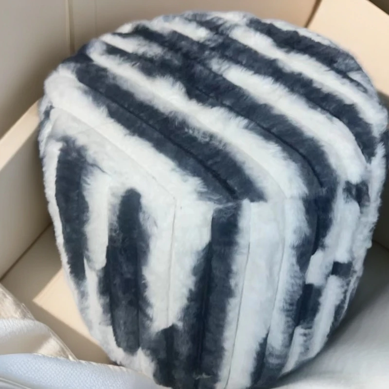 轻奢斑马条纹意式风客厅茶几凳子儿童换鞋凳子