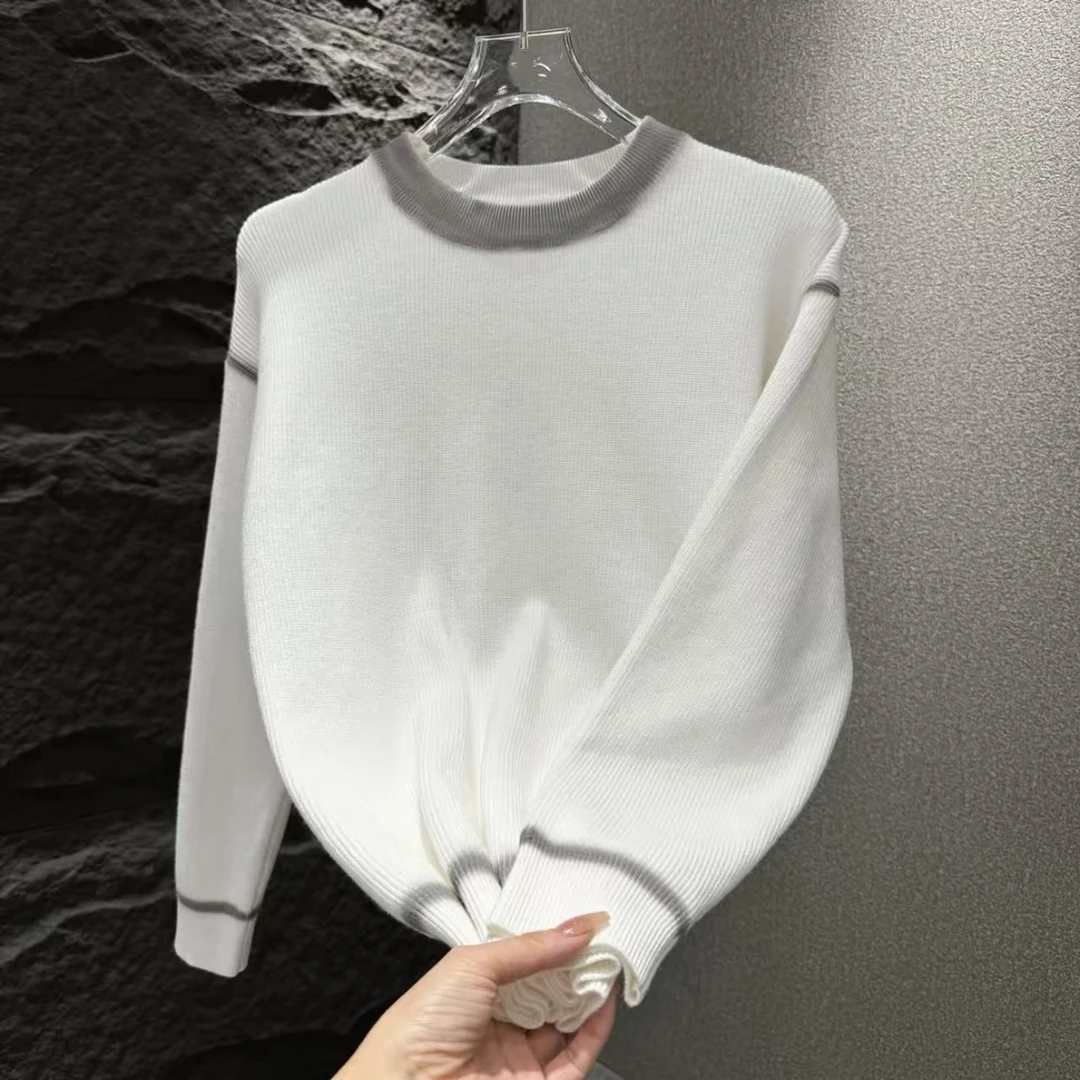 冬季男士针织衫时尚百搭圆领秋冬修身纯色韩版