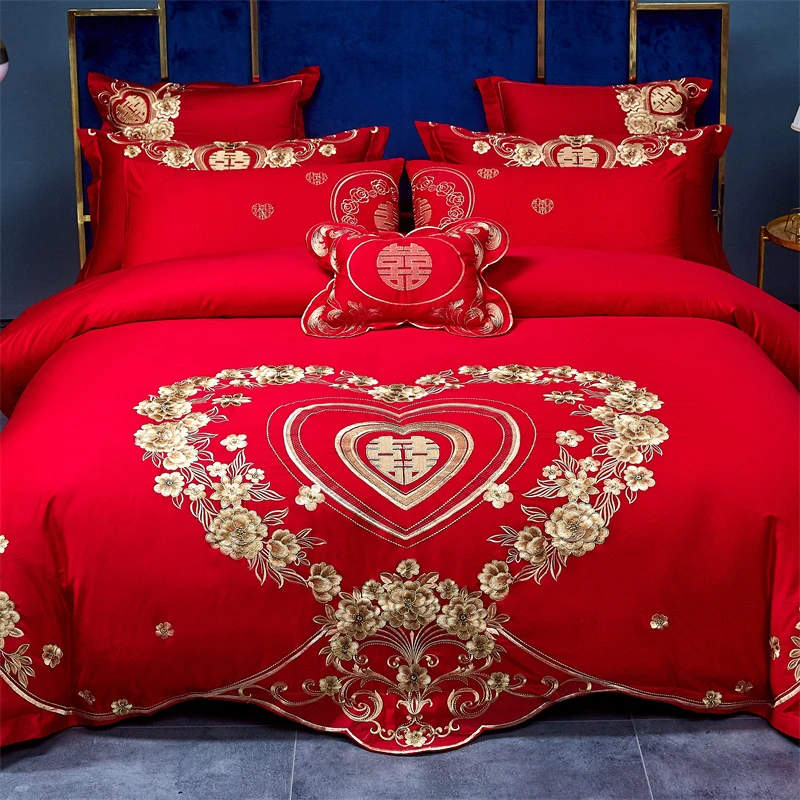 【喜事来/百花齐放】花卉陪嫁婚庆多件套长绒棉结婚婚床国风松弛感