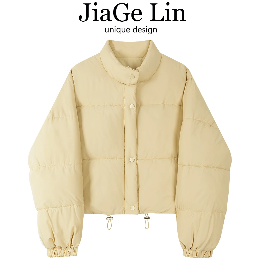 JiaGeLin2024冬季奶黄色显瘦棉服女小个子加厚面包服洋气短款外套