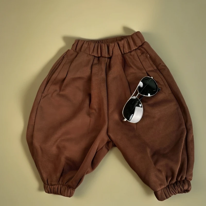 2024秋季新款韩版卫裤束脚灯笼裤加绒时尚洋气百搭春秋女童复古