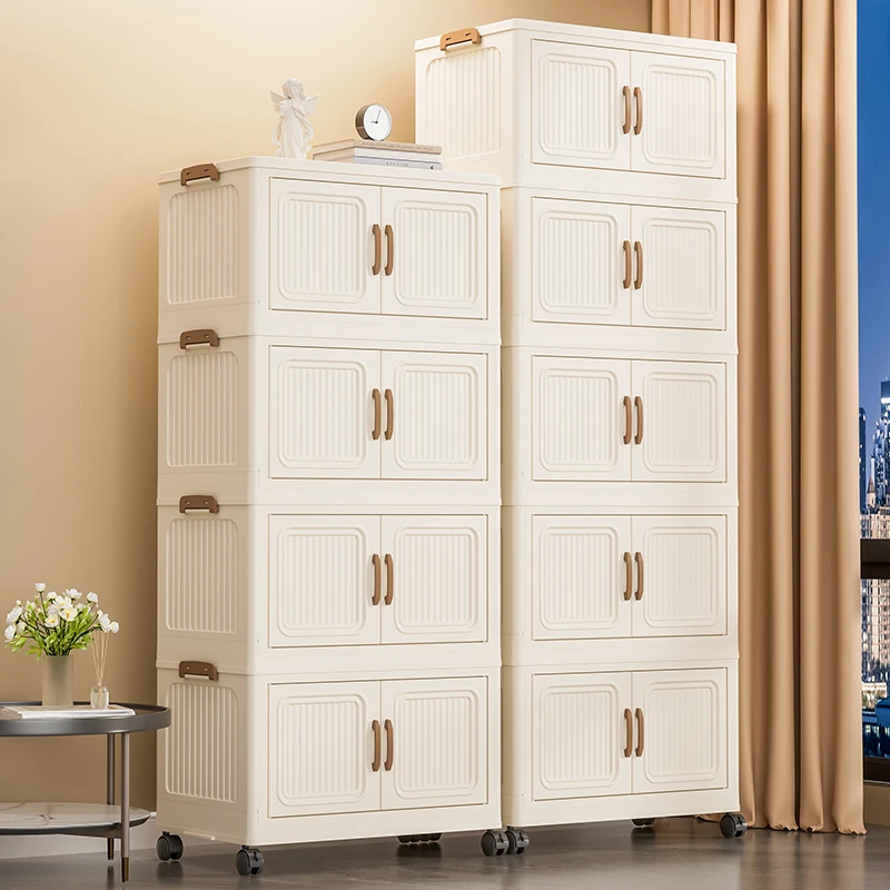 「送货上门」面宽68cm免安装折叠柜加厚加宽款家用零食玩具收纳柜