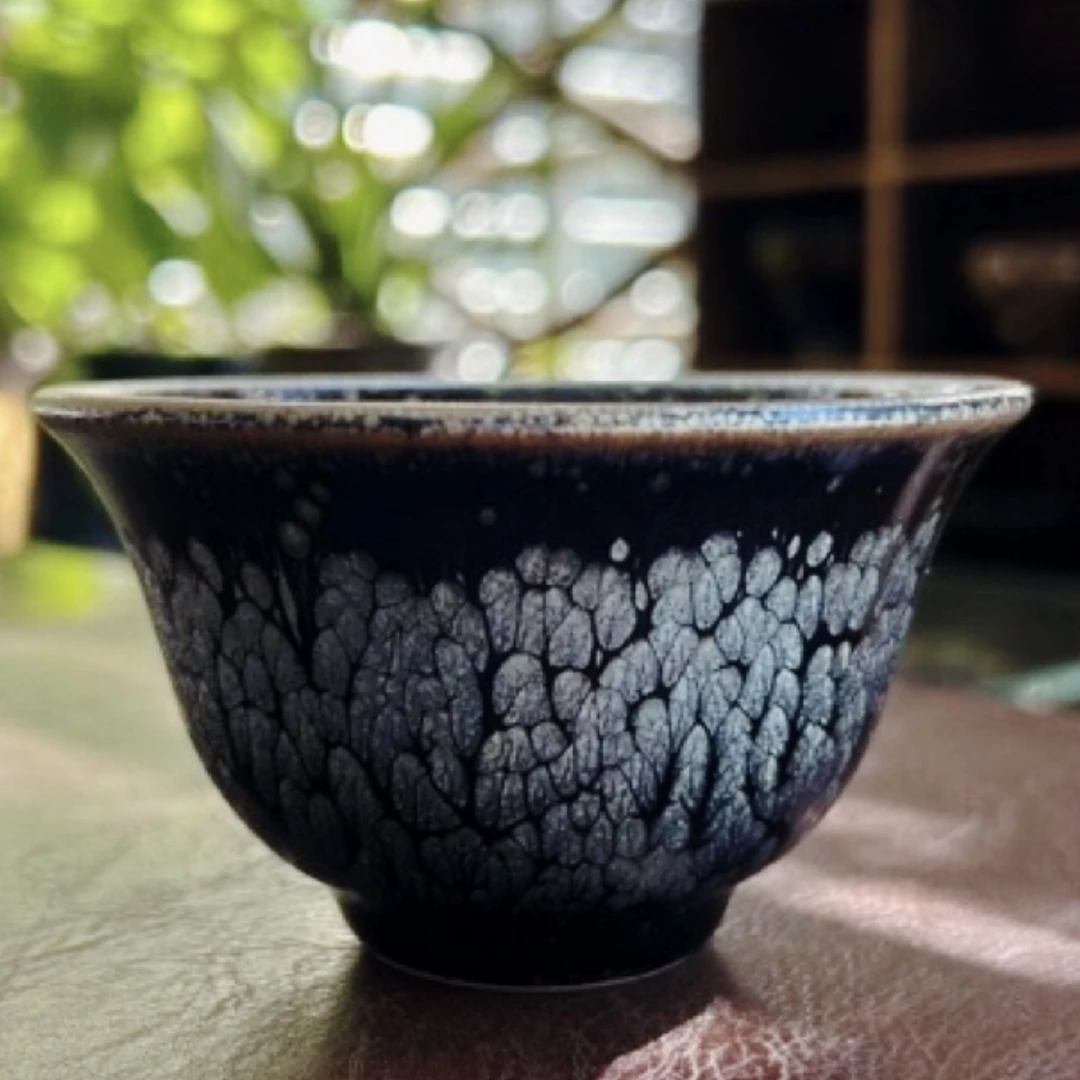 【林建锋·牡丹花】建窑建盏纯手工高端主人杯陶瓷