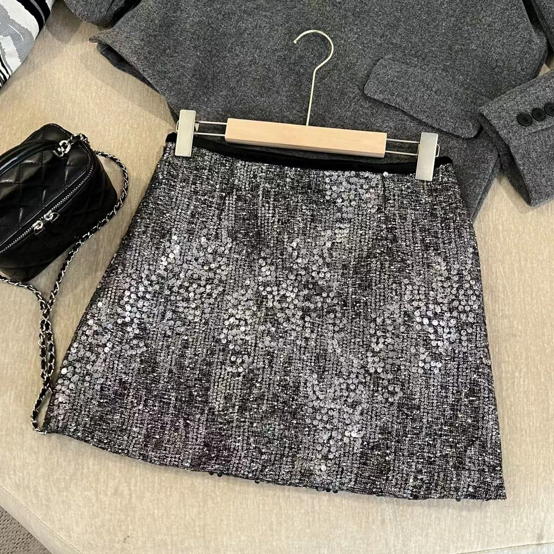 米可/MK-1484ZJ【亮片半裙】时尚休闲气质百搭冬季新款亮片半裙