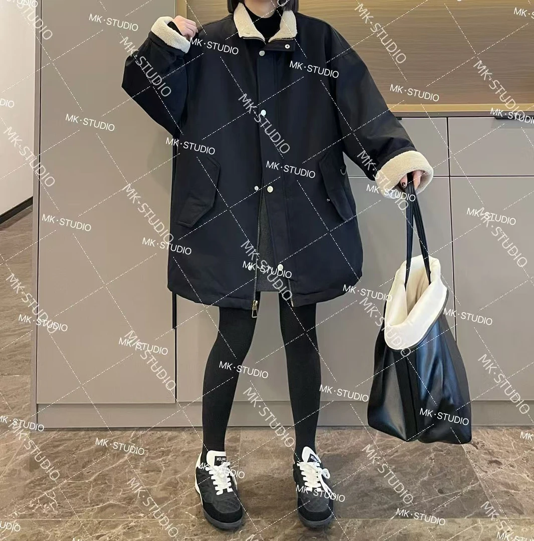 米可/MK-1227【内里羊羔毛外套】时尚减龄秋季新款内里羊羔毛外套