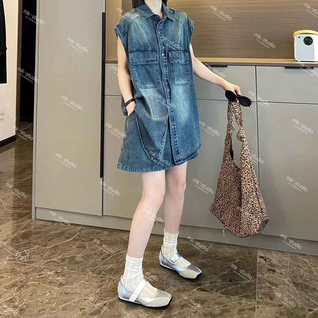 米可/MK-100-STUDI【牛仔套装~】时尚休闲气质显瘦高级感上衣+短裤