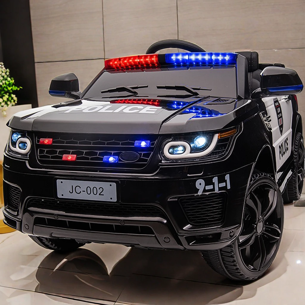 儿童电动车男女小孩玩具车宝宝警车童车四轮四驱汽车可坐人带遥控
