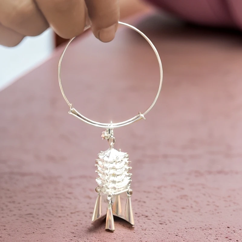 风铃手环银色黄鹤楼发光宫灯武汉纪念品装饰旅游文创礼品女学生