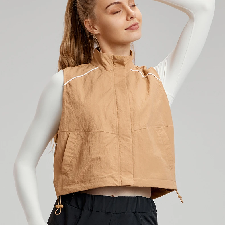 时尚运动马甲女2024秋冬款无袖宽松休闲百搭运动上衣轻薄运动外套