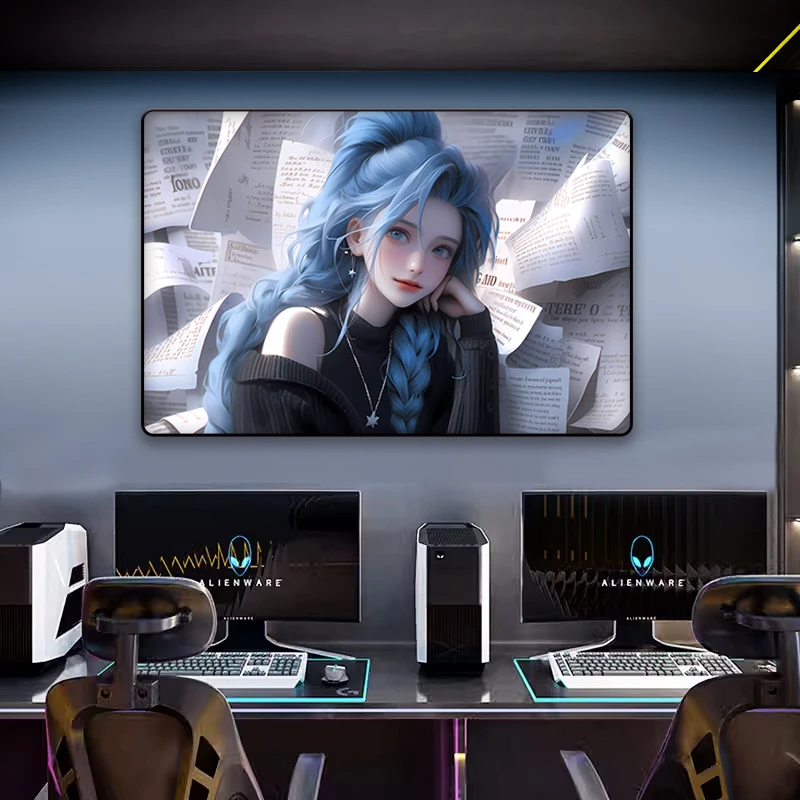 电竞房间墙面装饰英雄联盟金克丝贴挂壁画动漫海报酒店网吧咖布置