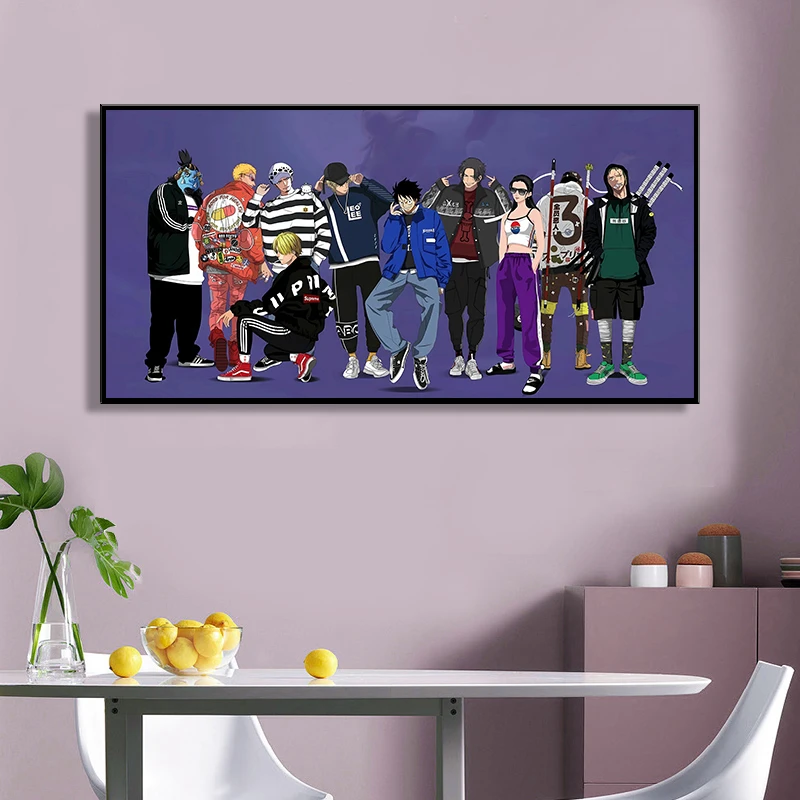 海贼王卡通动漫装饰画电竞房间周边挂画卧室网吧墙壁画小幅