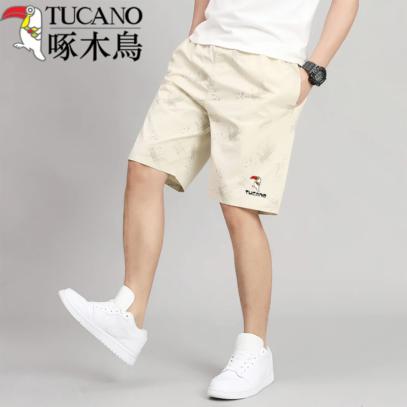 啄木鳥男士短裤夏季潮流休闲纯棉水洗五分裤时尚百搭修身宽松透气