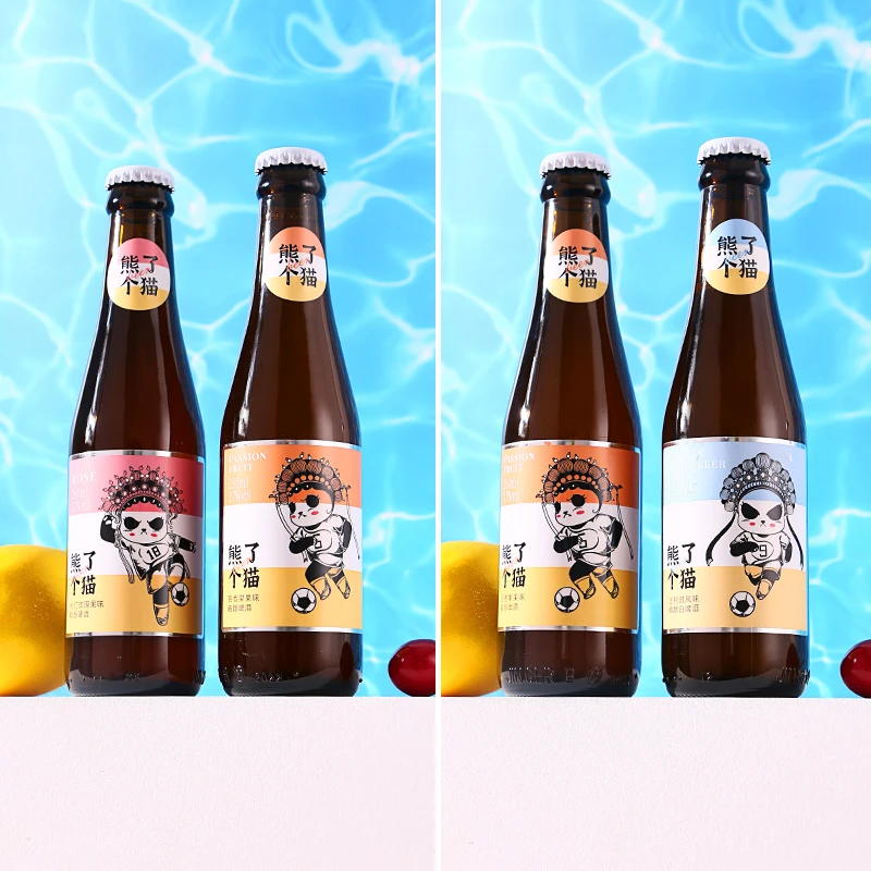 熊了个猫果味啤酒海盐荔枝/桃红玫瑰/风味白啤/百香果250ml*24瓶