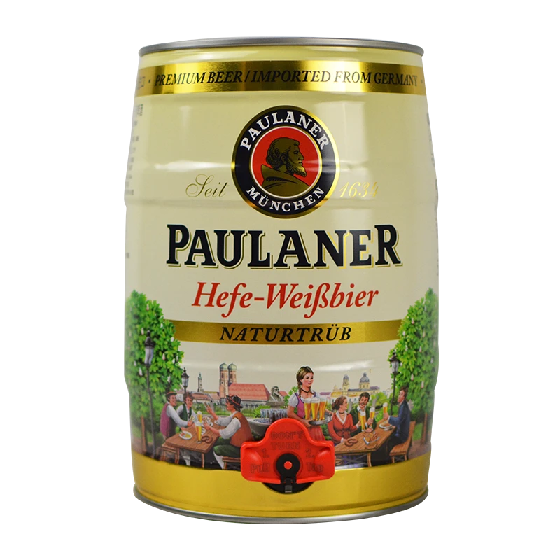 【进口】保拉纳柏龙啤酒5L*1桶德国原装进口PAULANER精酿小麦白啤