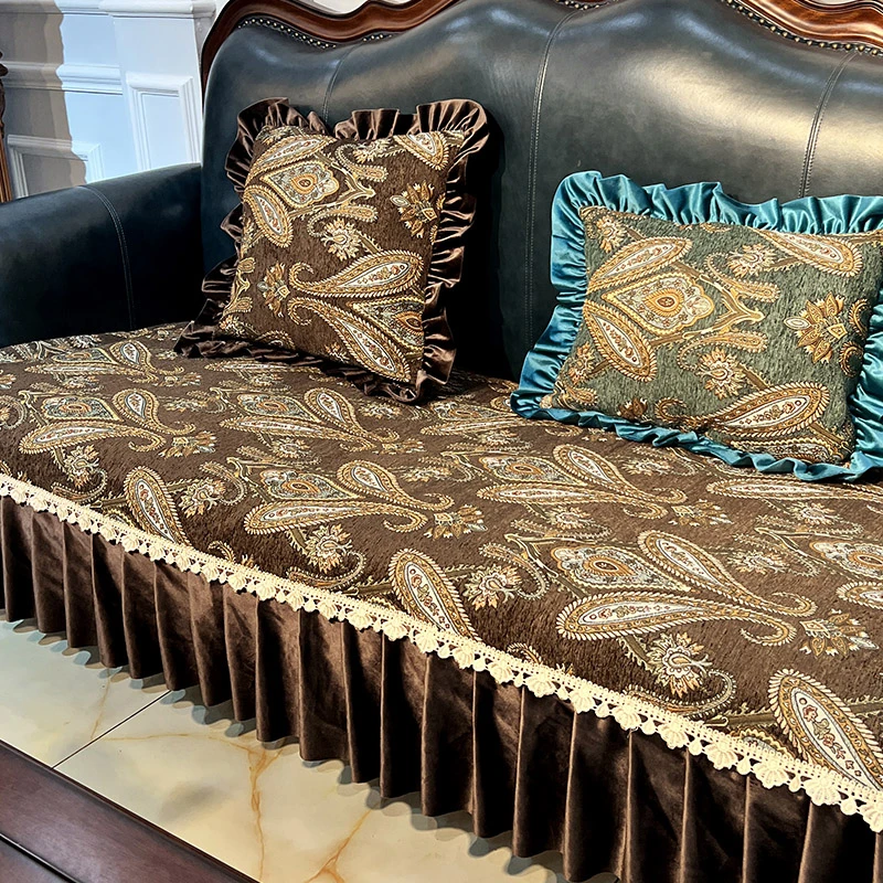 新款沙发垫美式轻奢沙发套罩雪尼尔高档厚实奢华盖布欧式四季防滑