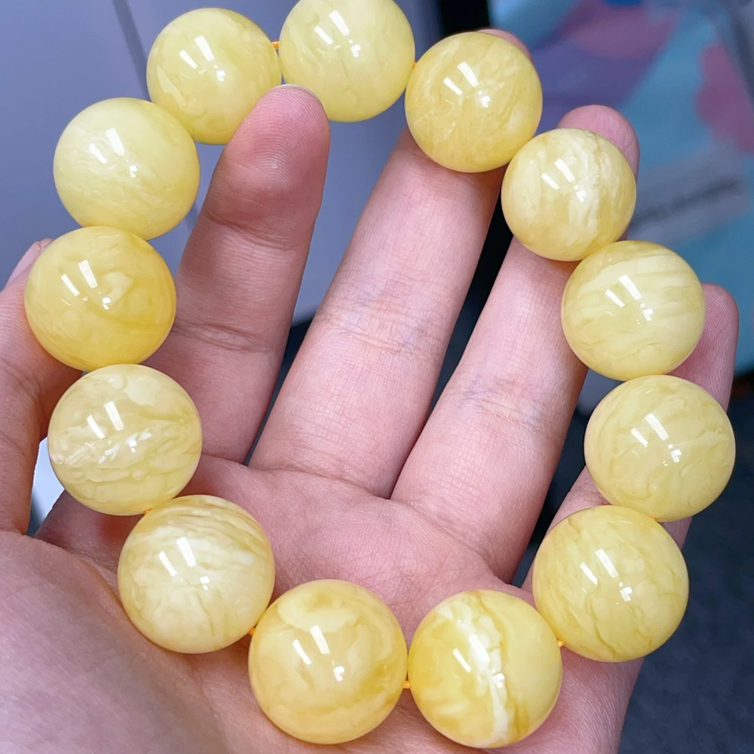 白花满蜡18➕蜜蜡手串