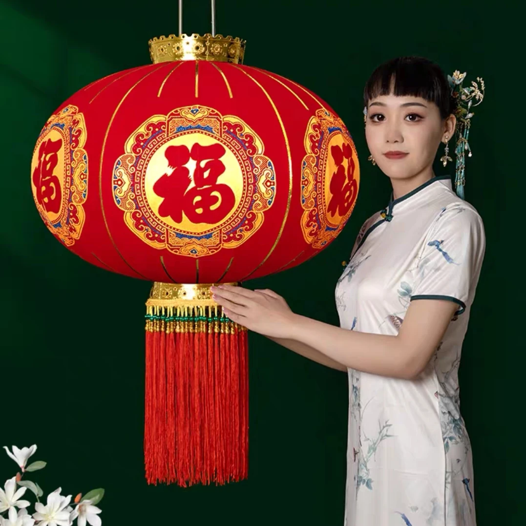 大红福字灯笼春节新年装饰防水阳台户外院子挂饰灯笼结婚宫灯