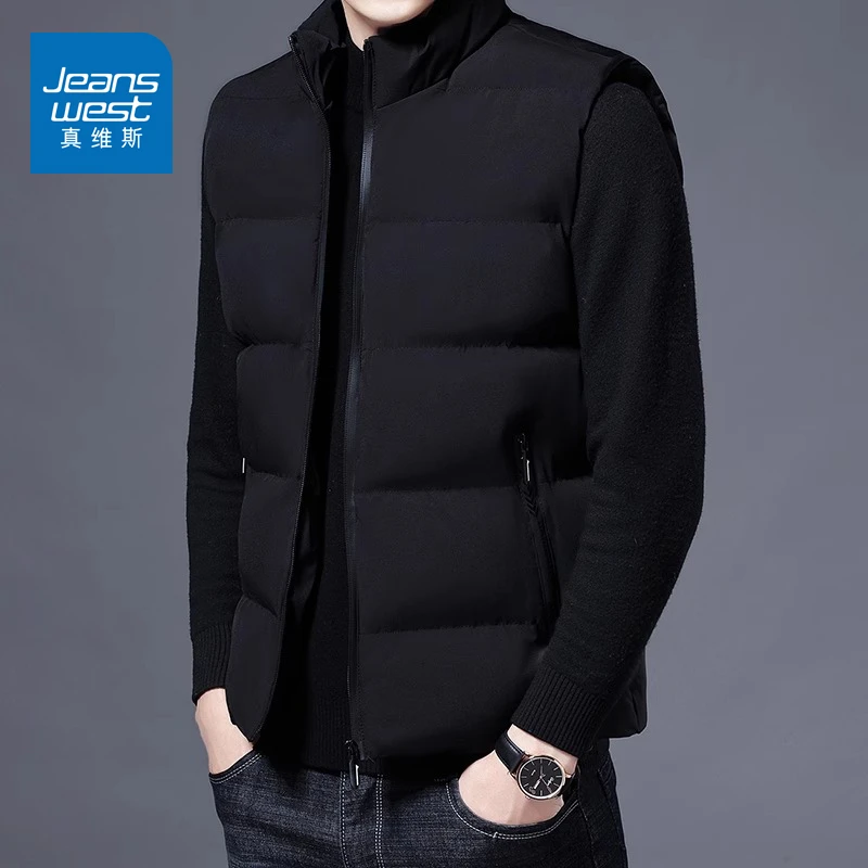 真维斯秋冬季棉马甲男士休闲潮流加厚保暖背心韩版棉马夹坎肩外套