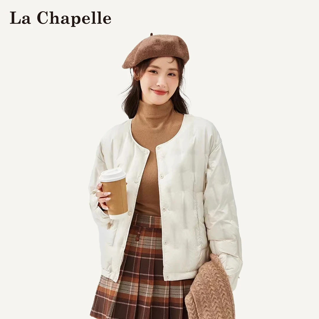 La Chapelle/拉夏贝尔轻薄款羽绒服女短款2025新款圆领内胆