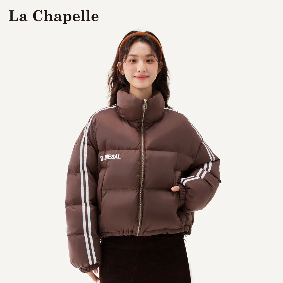 La Chapelle/拉夏贝尔短款羽绒服新款美式复古超短立领面包服外套