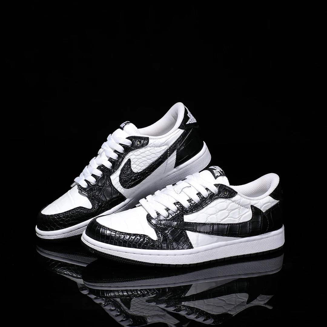 NIKE/耐克鳄鱼皮低帮【定制球鞋】情侣款潮鞋潮流百搭潮鞋情侣拼色