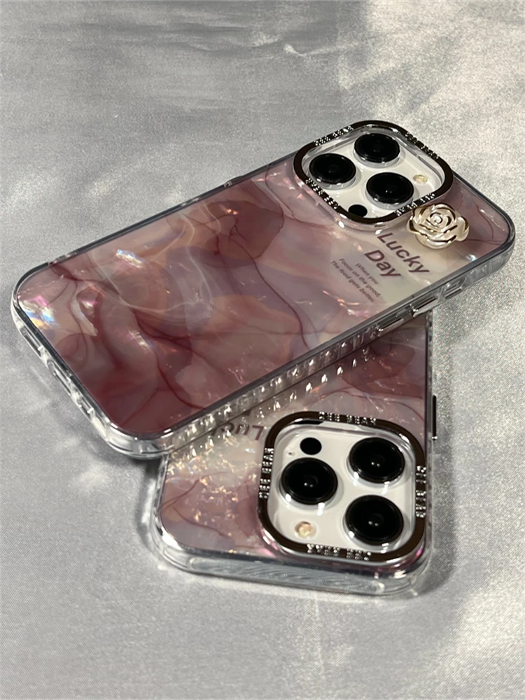 ins晕染水墨山茶花适用苹果15手机壳iPhone13新款14promax软12/11