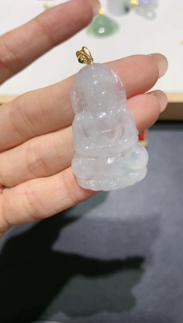 【闪购商品】翡翠吊坠(不含链)18K金镶嵌团购42