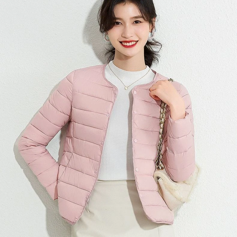 轻薄修身冬季棉服女士内胆加厚秋冬短款妈妈装大码中老年薄款时尚