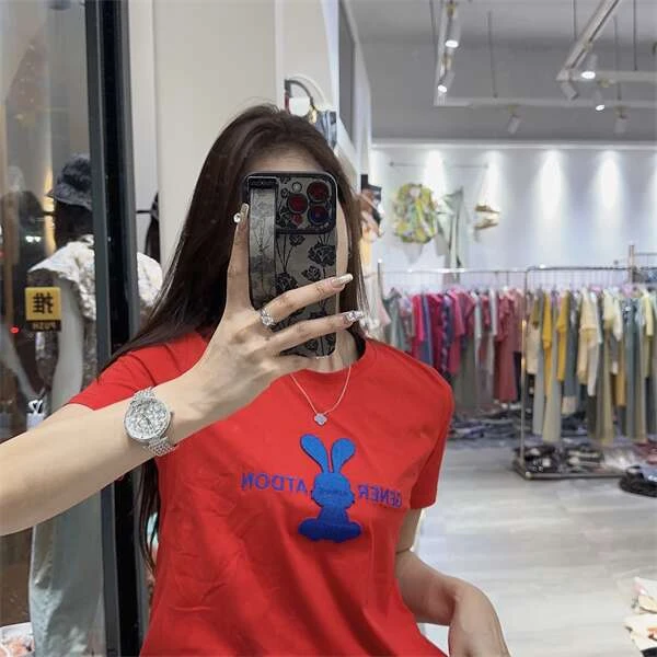 【巴韩】玲姐家5290时尚百搭休闲简约韩版洋气减龄显瘦圆领短袖T恤