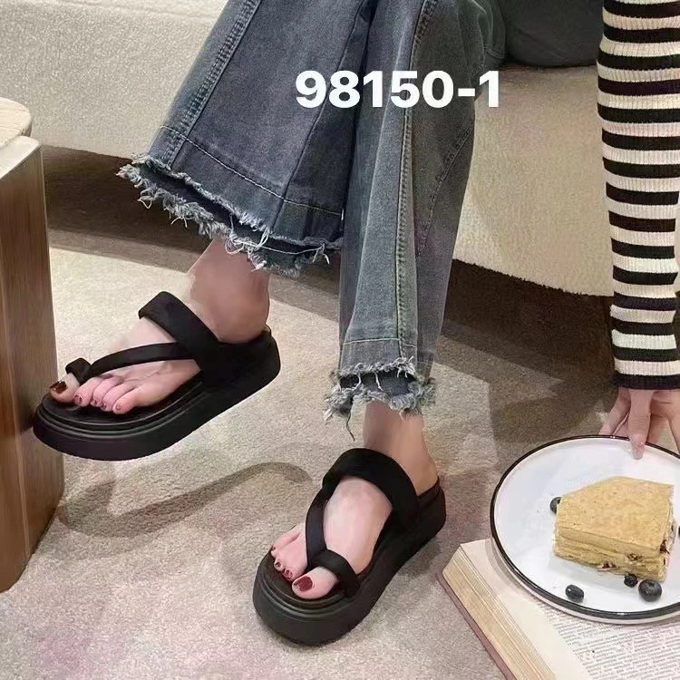 【巴韩】玲姐家981501时尚百搭厚底纯色甜美露趾凉拖鞋