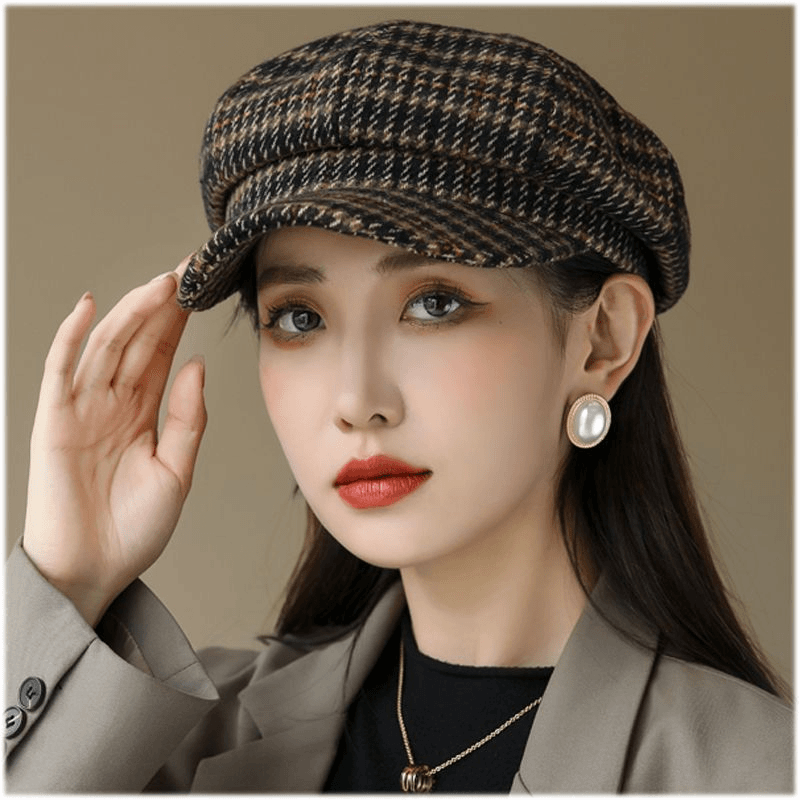时尚帽子女百搭冬季八角帽女士圆脸春秋保暖潮流韩版气质网红英伦