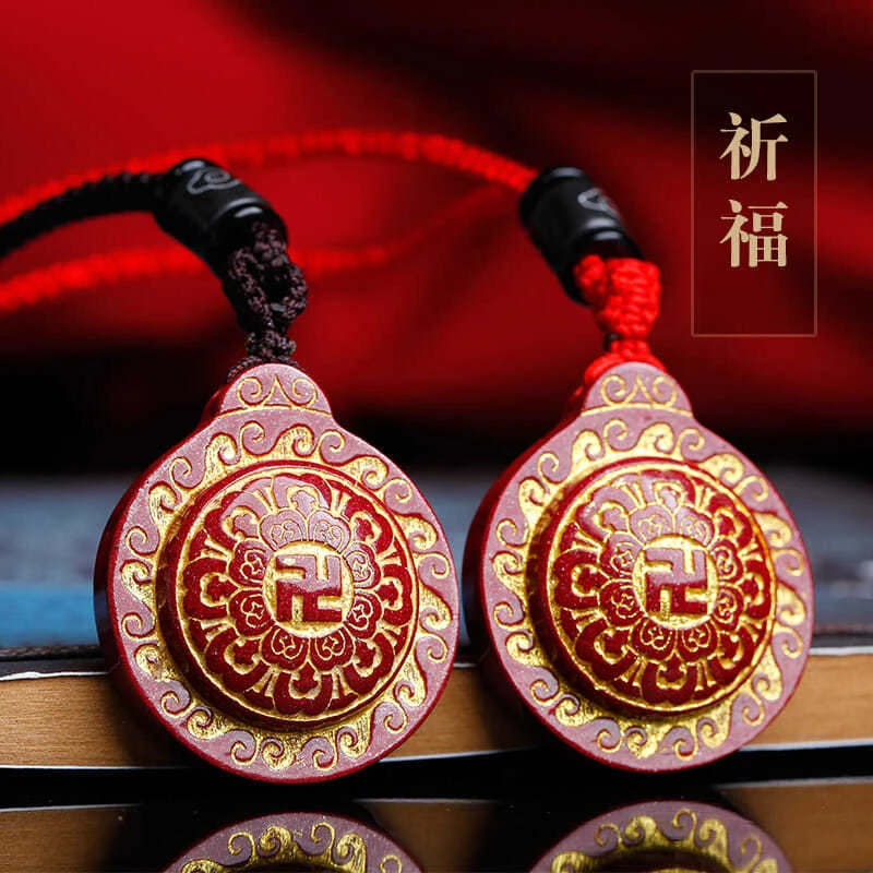 天然辰砂朱砂高含量紫金砂葫芦十想自在六子吊坠男女同款转运护身