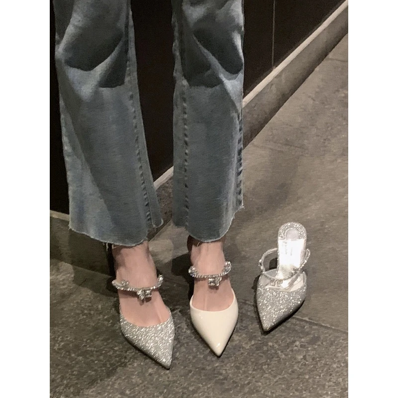 [Findme大码真皮微奢女鞋]夏季穆勒凉拖超美公主风舒适百搭41-43
